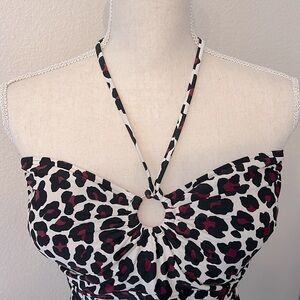 Swim top Michael Kors Ring Shirred Bandeau Tankini Top Size XL